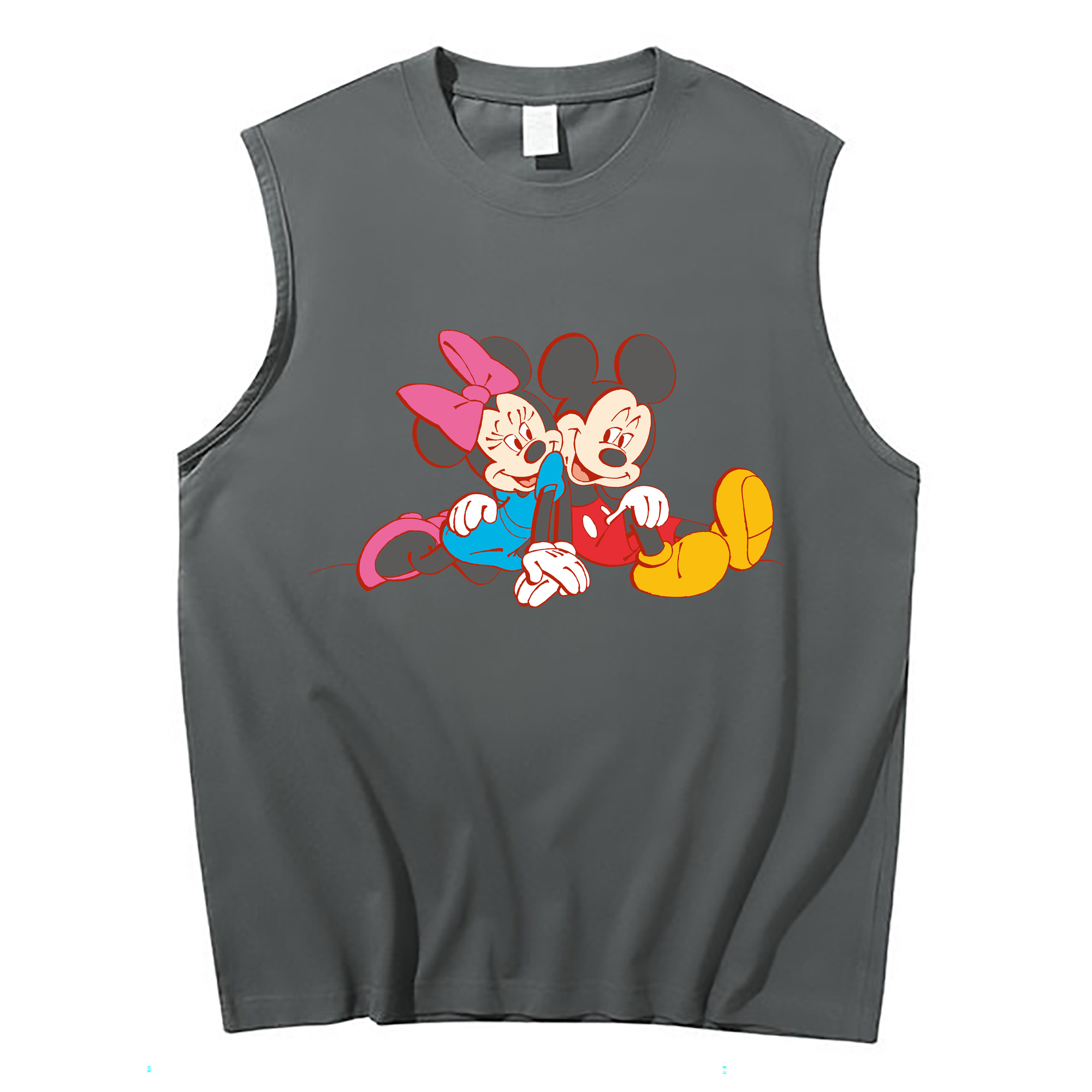 ミッキーマウス Mickey Mouse コットン100％タンクトップ（フロントプリント）